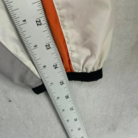 Nike Wind Breaker Jacket Youth Boy Sz L 12-14 White Orange Blue Full Zip Pockets - Picture 5 of 12